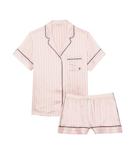 Victoria's Secret Satin Pajama Set, Short Sleeve Button Down Shirt & Shorts, Sleepwear for Women (XS-XXL)3