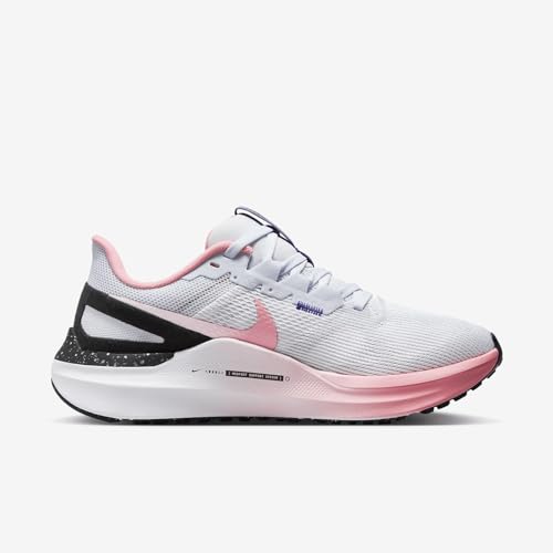 Nike Structure 25 Women's Road Running Shoes (FQ8770-100, White/Black/Court Purple/Coral Chalk) Size 63