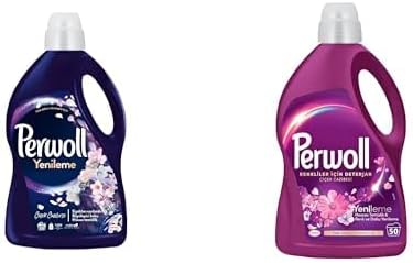 Perwoll Çiçek Cazibesi Koyu Renkler 2.75L ve Perwoll Hassas Sıvı Çamaşır Deterjanı Yenileme & Çiçek Cazibesi 2.75L (50 Yıkama)