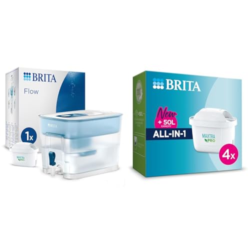 Brita Depósito filtrante Flow XXL (8,2 l) Incl. 1x Cartucho MAXTRA Pro All-in-1 & Cartucho de filtro de agua MAXTRA PRO All-in-1 pack 4 NUEVO - Recambio original