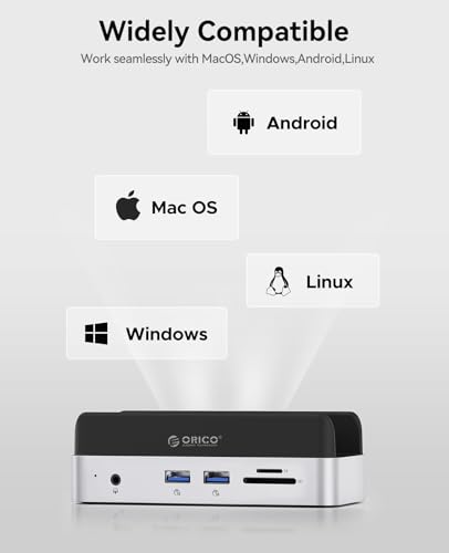 Image of ORICO MiniDock Mac mini M4 Dock and Stand with 2TB M.2 SSD, 2xUSB A 10Gbps, SD /TF Card Slots, 3.5mm Audio, for Mac mini M4 and M4 Pro 2024(VSE-2TB)