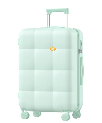 MGOB Carry On Luggage 22x14x9 Airline Approved, Polycarbonate Hard Suitcase, Lightweight Luggage with TSA Lock, Hard Shell Suitcase with Spinner Wheels, Green, Checked-Medium 24-Inch, Hardcase Luggage