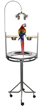 bird stand with toy hooks