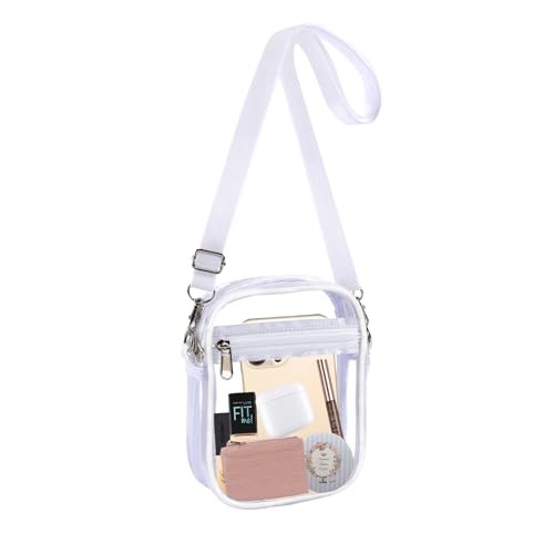 Image of Fibrdoo Clear Crossbody Purse Bag, Clear Bag Stadium Approved with Front Pocket for Concerts Sports Festivals
