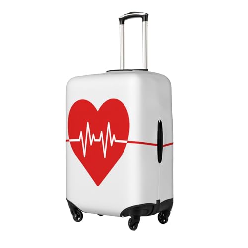 Red Medical Heartbeat Heart Luggage Cover for Suitcase, Suitcase Cover Protector Fit 25-28 Inch Luggage Travel Accessories, L2