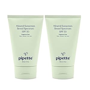Pipette Mineral Sunscreen – SPF 50 Broad Spectrum Baby Sunblock with Non-Nano Zinc, UVB/UVA Non-Toxic Sun Protection for…