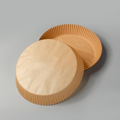 Air Fryer Parchment Paper Liners, 100 Pieces, Round, Air Fryer Disposable Liners, Non-Stick and oil proof for easy cleanup, 5-8 qt Basket