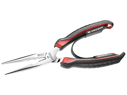 FACOM 185A.20CPE 1/2 Ronds becs pince, Rouge/Noir, 200 mm