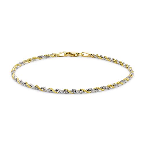 Chaîne en or jaune et blanc 9 carats Carissima pour femme élégante