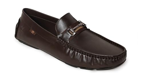 Image of MORALO Men's Faux Leather Formal Moccasin Slip-On | Casual Loafer Shoes.