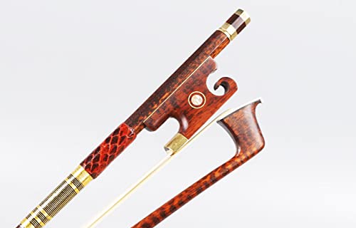 Arco de violín de madera de serpiente 4/4 de tamaño completo, modelo avanzado de llama, estilo barroco,...