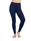 LAPASA Damen 100% Merinowolle Leggings, Premium Merino Wolle Thermo Unterhosen, warm und atmungsaktiv Thermounterwäsche Unterteile (L49)