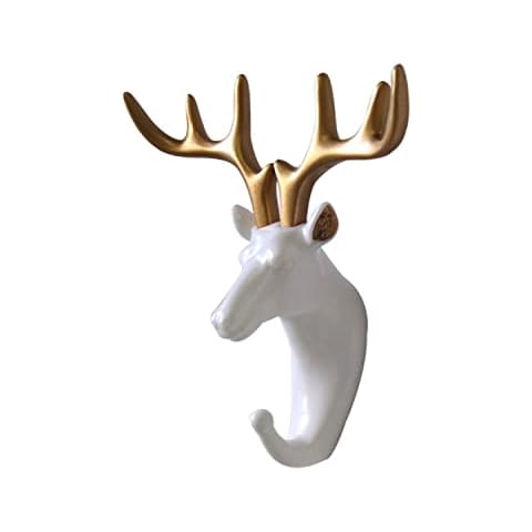 Coat Hooks Decorative Wall Mounted Hooks Creative Deer Horns Rack for Clothes Hat Key Towel Cover