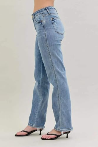 Judy Blue Frayed Hem Cell Phone Pocket Dad Jeans Medium 3/263