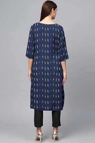 Image of Cotton Pochampally ikat unstitched blouse, Kurthi, long frock fabric material for women (1 meter, 2 meters & 3 meters)