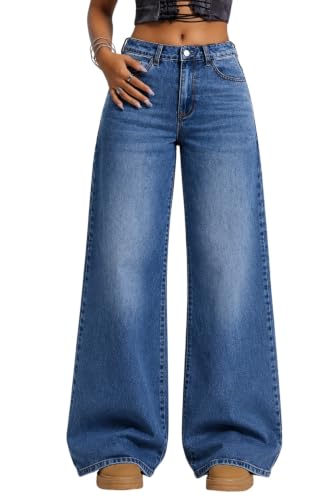 Image of ADBUCKS Baggy Jeans for Women || Women,s Loose Jean Pants || Oversized Jean's for Women's || Wide Leg Jean,s for Woman || Casual Jins for Woman's