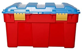HOMION Storage Box Trunk Toy Box 40 Litre Plastic Removable Clip Hinged Lid Chest Organizer