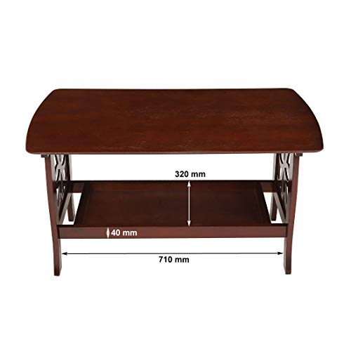 Image of Woodness Odron Solid Wood Coffee Table (Mahogany Finish, Brown)