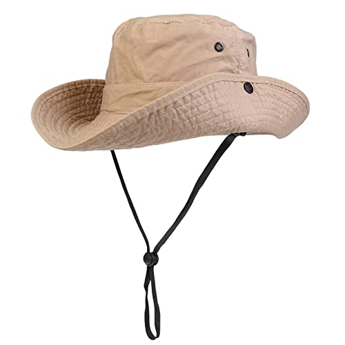 NiceYnn Bucket Foldable Garden Outdoor Safari Hat UPF 50 Wide Brim Summer UV Protection Sun Hats Fishing Walking Hiking Boonie Cap for Men Chin Strap