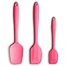 Silicone Spatula 3-piece Set, High Heat-Resistant Good Grips Spatulas, Non-stick Rubber Spatulas with Stainless Steel Core, Pink