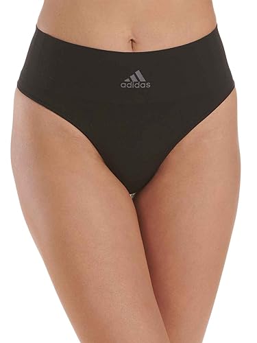 adidas Sin Costuras, Braguitas Estilo Tanga para Mujer, Negro, L