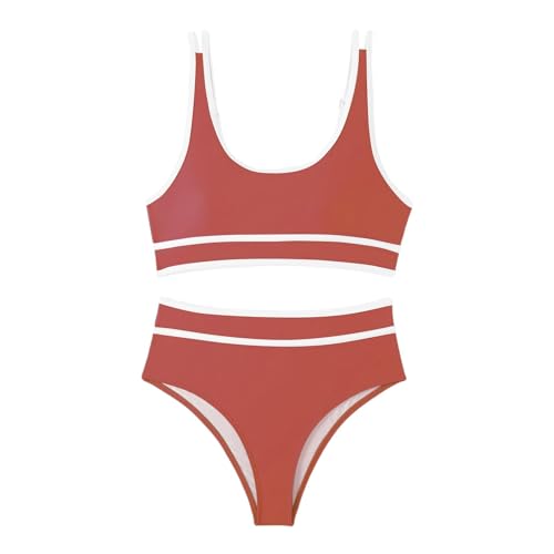 Genérico Bañador Reductor Barriga Bikini Menstrual Mujer Mujer Sexy Tallas Grandes Cómodo Dividido Playa Junto Al Mar con Sujetador Cojín Traje De Baño Dividido Bañador Sin Watermelon Red M