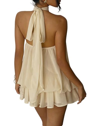 Robe d'été dos nu fluide pour les festivals et soirées de vacances