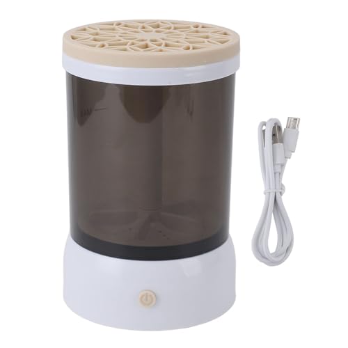 Lybunair USB Visible Quick Dry Automatic Portable Electric Makeup Brush Cleaner Machine for All Size Cosmetic Brushes (Khaki)