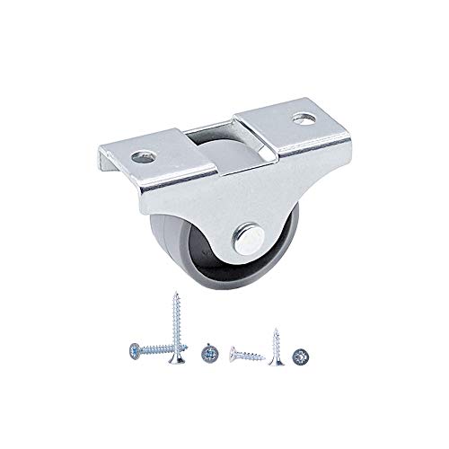 50 ruedas de plástico de 25 mm, ruedas fijas unidireccionales con placas de montaje, duraderas y no giratorias para muebles, tornillos incluidos (50) Cover