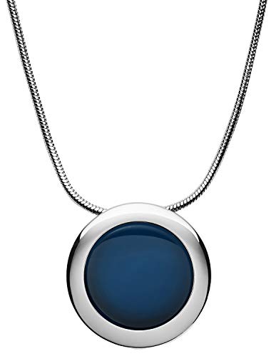 Skagen Damen Edelstahl Mesh Halskette SEA GLASS mit Karabinerverschluss, blau