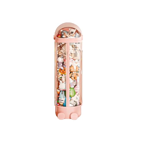PERWANMEI (2 Packaging Boxes Stuffed Animal Storage Tube with Zipper Home Decor Stuffed Animal Organizer for Kids Toy Storage Box with Lid Plush Doll Organization Container (Pink Large)