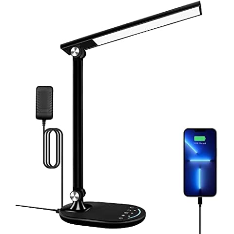 Lámpara de Escritorio LED TRONTORE con Control Táctil y Puerto de Carga USB Cover