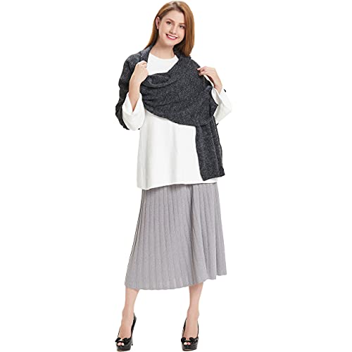 HANERDUN Women Warm Pashmina Shawl Wrap Winter Soft Cashmere Scarf with Pockets4