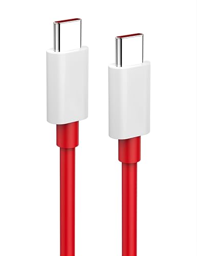 ZYBUX Original Oneplus Supervooc Type C to C 1M Charging Cable Compatible with oneplus 13, 13r, 12, 12r, Nord 4, Open, 11, 11r, 10r, 10t, 10, 10pro & Other USB-C Devices, Fast Data Transfer 100W, Red