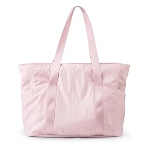 BAGSMART Women Tote Bag with Zipper Gym Bag Laptop Shoulder Handbag Nurse Yoga Bag with Yoga Mat Buckle for Sports,Work
