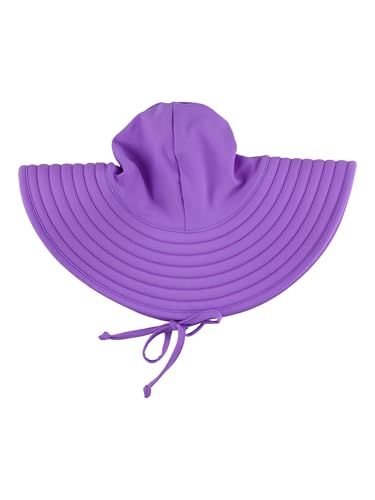 Image of RuffleButts Baby /Toddler Girls UPF 50+ Sun Protective Wide Brim Swimwear Sun Hat