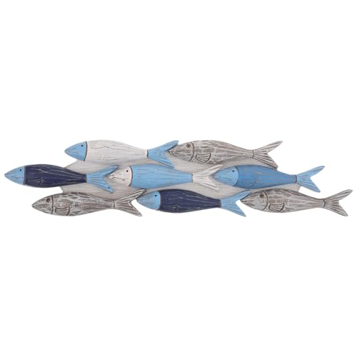 Décoration poisson en bois Cabilock art mural pour fêtes à thème côtier chic