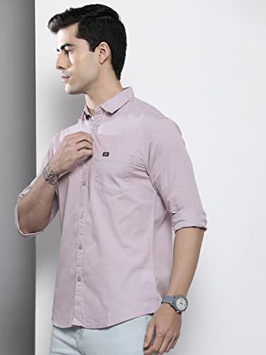 Image of The Indian Garage Co Men Slim Fit Solid Full Sleeves Cutaway Collar Casual Shirt