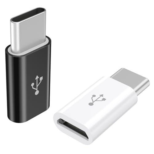 Adaptateur Micro USB vers USB C (Lot de 2), Adaptateur Type C Mâle vers MicroUSB Femelle Compatible avec Samsung Galaxy, Huawei, Téléphones Type-C,...