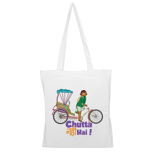 Cotton Canvas Chutta Nahi Hai Tote Bag (15x13 Inch)-picture-40
