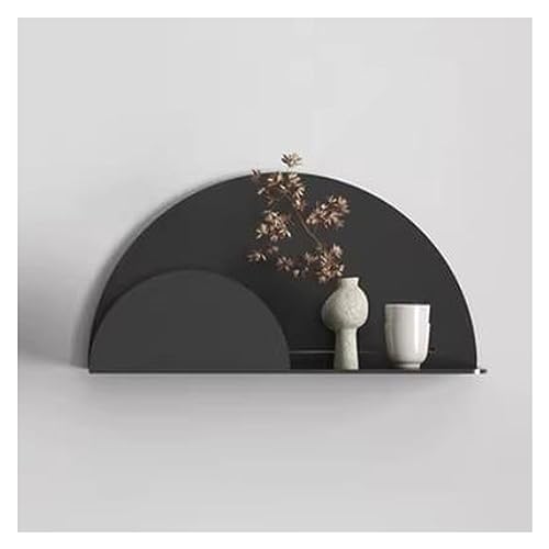 Étagères flottantes en métal noir pour organisation et décoration murale salon