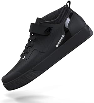 Mens MTB Mountain Bike SPD Cycling Shoes,Suitable Mountain Biking DH Enduro, Compatible All 2 Bolts Pedals,Black, Black/Grey, 9