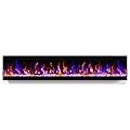 Feelcoo 70 inch Electric Fireplace, 4.3" Ultra-Thin Electric Fireplace Inserts, Ultra-Narrow Frame, Wall Mounted and Recessed Fireplace, Log & Crystal, Touch Screen & Remote Control, 1500W