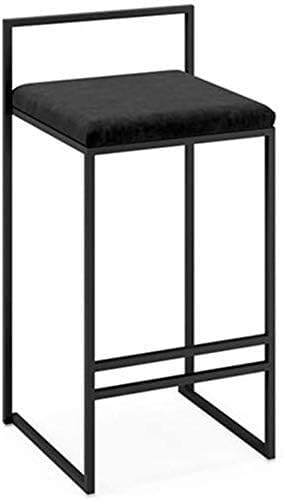 21034 Bar Stool (Black) Counter high Stool with Velvet Cushion Breakfast Chair Suitable for Bars, cafes, Kitchens Metal Counter Chair (Color : Black, Size : 66cm/26in)-image-39