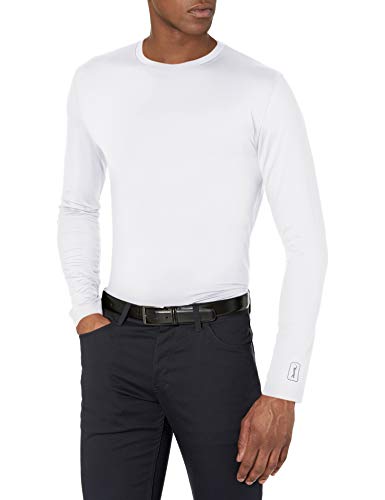 PGA TOUR Men's Standard Golf UPF50 Solar Block Crew Tee Shirt, Bright White, Large