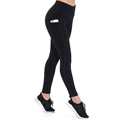 ALONG FIT Leggings for Women with 3 Pockets Buttery Soft High Waisted Yoga Pants Non-See-Through Full-Length Tights
