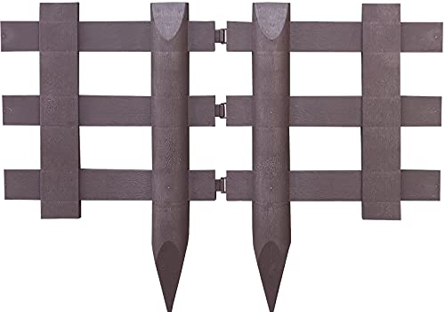 Valla para Jardín Plástico PVC Imitación Madera para Decoración y Proteger los Bordes del...