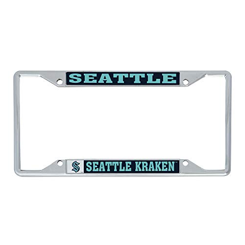 Desert Cactus Seattle Kraken Car Accessories NHL Team National Hockey League Metal License Plate Frame and Tag Holder for Front or Rear of Car (Traditional)
