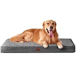 EHEYCIGA Orthopedic Dog Beds Large Mattress with Removable Washable Cover for Crate, Grey, 91x68x9cm