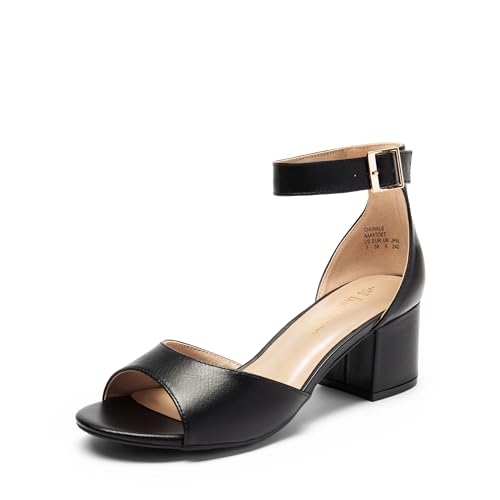 Image of DREAM PAIRS Women's Chunky Heel Sandal | 2.2 inch chunky block heels,open toe with ankle strap buckle, classic comfortable heeled sandals,wedding party dress shoes